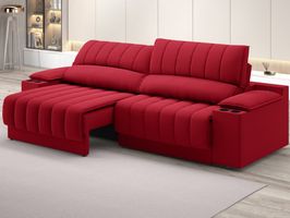 Sofá com Porta Copos e Carregador USB Retrátil e Reclinável Murano 230cm Velosuede