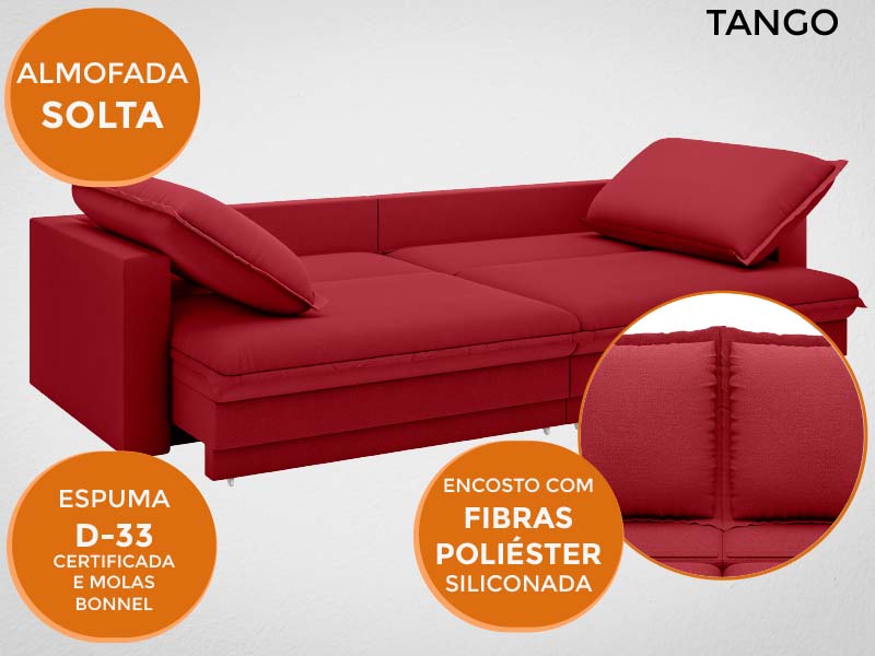 Sofá Retrátil Sem Caixa Tango 240cm Velosuede Netsofás Loja online