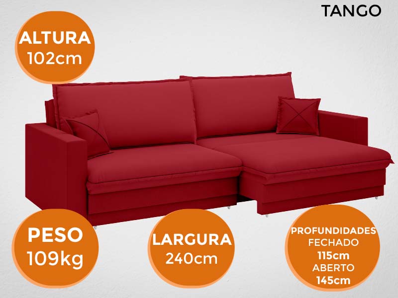 Sofá Retrátil Sem Caixa Tango 240cm Velosuede Netsofás Loja online