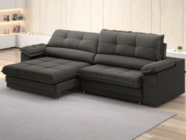 Sofá com Carregador USB Retrátil Reclinável Monaco 250cm Velosuede