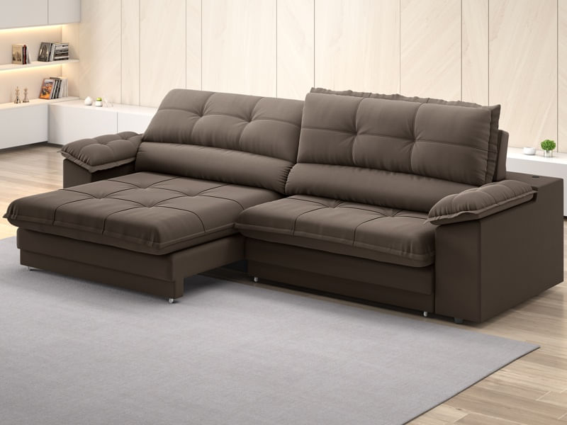 レヴァンテ3本セット US F6-70LV,F4-68lv,F7-72lv Sofá com Carregador USB Retrátil Reclinável Montreal 250cm