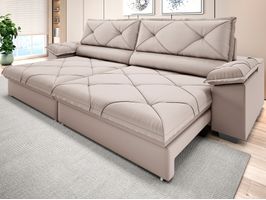 Sofá com Carregador USB e Molas no Assento Maestro 250cm Velosuede Netsofas