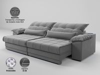 STM Focus "Relax Sand" - iP 済 ク/グレー 2771 Sofá Retrátil e Reclinável com Molas ensacadas e Carregador USB