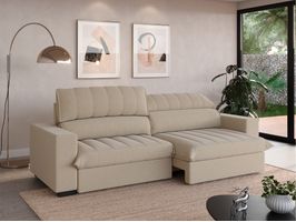 Sofá com Carregador USB Retrátil e Reclinável Strike 240cm Linhosoft Netsofas
