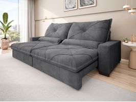 Sofá Vogue Retrátil 240cm Super Encosto e Carregador USB LinhoSoft Netsofas