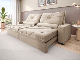 Sofá Vogue Retrátil 200cm Super Encosto e Carregador USB VeludoCristal Netsofas