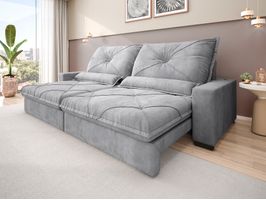 Sofá Vogue Retrátil 280cm Super Encosto e Carregador USB LinhoSoft Netsofas
