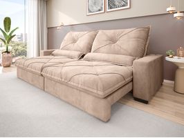 Sofá Vogue Retrátil 200cm Super Encosto e Carregador USB LinhoSoft Netsofas