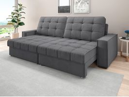Sofá Divino 2,00m Mega Assento c/ Molas Ensacadas Linho Soft Netsofas