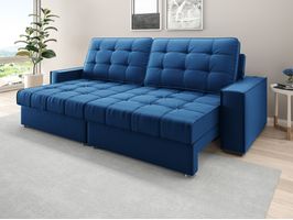 Sofá Divino 2,00m Mega Assento c/ Molas Ensacadas Veludo Cristal  Netsofas