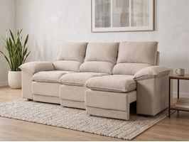 Sofá Retrátil e Reclinável Plaza 230cm Velosuede Netsofas
